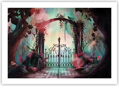 Produktbild von Poster - Poster ohne Rahmen - Fantasie Tor Garten - 70x50 cm - Wand Bild - Wanddeko - Wandbilder - Kunstposter - Wandposter - Bilder - Kunstdruck - Wanddekoration - Wandbild - P2XAA70x50-4517