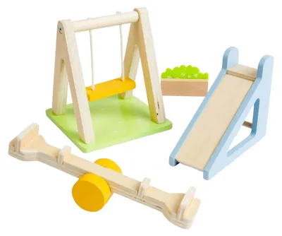 Produktbild von Bigjigs Holz Puppenhaus Gartenset -Outdoor Spielzeug für Kinder