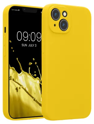 Produktbild von kwmobile Hülle kompatibel mit Apple iPhone 14 - Hülle Silikon gummiert - Handyhülle - Handy Case in Strahlend Gelb