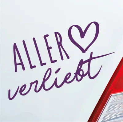 Produktbild von Auto Aufkleber Aller verliebt Herz Fluss Wasser Water Liebe Car 19x10 cm Lila Sticker Heckscheibenaufkleber