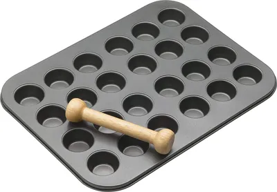 Produktbild von masterclass KitchenCraft Canapés & Rolling Pin Mould de Carbon Steel Non-Stick BPA Free dede 24 Pots 35 x 27 cm 4 x 2 cm