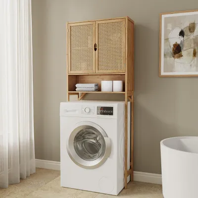Zdjęcie produktu dla Szafka na pralkę Vicco Liora Bambus 66 x 168 cm z 2 drzwiami, Model 56457