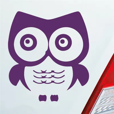 Produktbild von Auto Aufkleber Eule Owl Uhu Vogel Bird süß Tier Musik 10x11 cm Lila Sticker Heckscheibenaufkleber