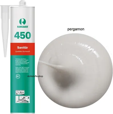 Produktbild von Ramsauer 450 Sanitär 1K Silikon Dichtstoff 310ml Kartusche pergamon