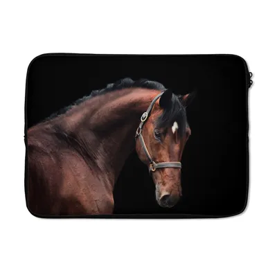 Produktbild von MuchoWow® Laptop Hülle 14 ZollPferd - Halfter - Braun Laptoptasche - Laptoptasche - Stoßsicher - Schutzhaube