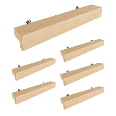 Produktbild von Sossai Holz Möbelgriffe aus Buche | GAH01 | Lochabstand 96mm, Länge 156mm, 6 Stück