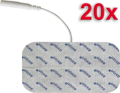 Produktbild von axion® Elektrodenpads passend zu Prorelax, Promed, axion - 10x5cm, 2mm Steckanschluss, 20 St.,selbstklebende TENS EMS Elektroden für TENS EMS Geräte