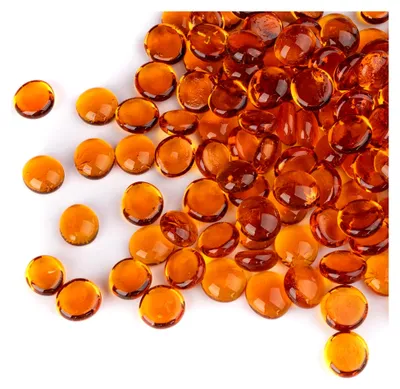 Produktbild von 440g Orange Glassteine & Muggelsteine 85-100 Stück, 13-20mm Glasnuggets für Vasen, Dekosteine für Aquarium und Bastelarbeiten
