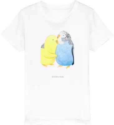 Produktbild von Mr. & Mrs. Panda Kleinkinder T-Shirt Wellensittich Liebe 9-11 Jahre (134/146) - Weiß - Geschenk, Kinder, Öko, Vertrauen, Kindershirt, Teenager, Freundin, Verliebt, Jungen