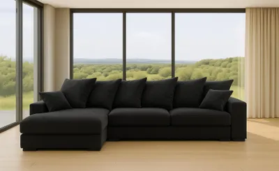 Produktbild von Kaiser Möbel Ecksofa mit schlaffunktion und bettkasten, Sofa L-form, Couch L-form Gabon Graphit Ottomane Links