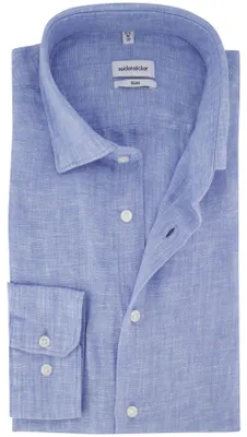 Produktbild von Seidensticker Hemd Leinen hellblau Slim Fit
