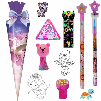 Produktbild von Stylex Schultüte Pegasus 25 cm gefüllt