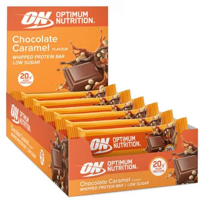 Image de Optimum Nutrition Whipped Protein Bar - 10 barres de 60g au chocolat et au caramel