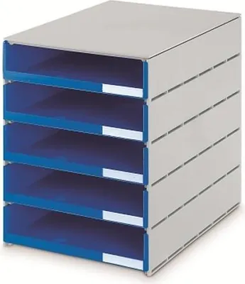 Produktbild von Styro 16-8001.38, Polystyrene, Blau, Grau, 5 Schublade(n), 246 mm, 323 mm, 335 mm