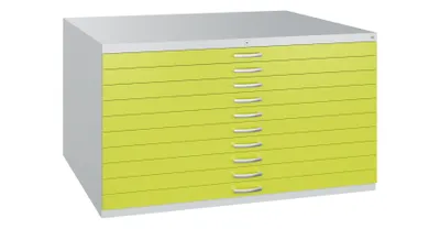 Produktbild von CP 7200 Planschrank lichtgrau, viridingrün 10 Schubladen 135,0 x 96,0 x 76,0 cm