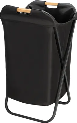 Produktbild von WENKO Wäsche Korb LOFT Sammler Box Sack Sortierer zusammen klappbar Bambus Bad