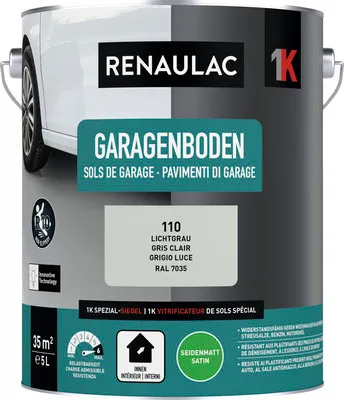 Produktbild von RENAULAC Garagenfarbe seidenmatt lichtgrau 5 l