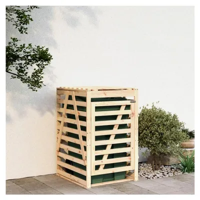 Produktbild von Mülltonnenbox 84x90x128,5 cm aus massivem Kiefernholz