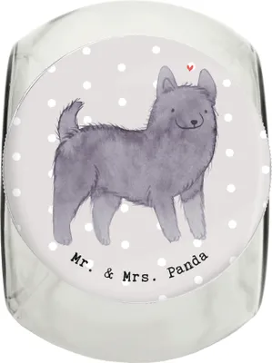 Produktbild von Mr. & Mrs. Panda Bonbonglas Schipperke Lebensretter XL 2000ml - Grau Pastell - Geschenk, Vorratsglas, Keksdose, glasbehälter, aufbewahrungsglas, Glasdose, Dose