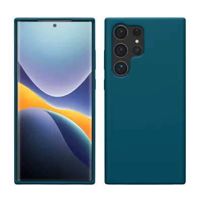 Produktbild von kwmobile Hülle kompatibel mit Samsung Galaxy S23 Ultra Hülle - dünnes Silikon Handy Case - Handyhülle weiche Oberfläche - kabelloses Laden - Petrol
