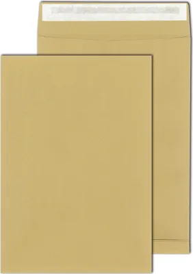Image de Enveloppe postale MAIL media DIN C4, sans fenêtre, autocollante, 130 g/m², pli 40 mm, 10 pièces, brun soude