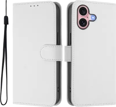 Produktbild von Mobigear Urban Wallet iPhone 16 Hülle Klapphülle Geldbörse - Weiß