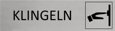 Produktbild von CombiCraft Aluminium Türschild Klingeln 165x45mm mit 3M-Tape zur Befestigung, einfache Kennzeichnung von Räumen und Bereichen