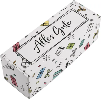 Produktbild von Geschenkbox zum Geburtstag – Geschenkverpackung "Alles Gute" aus stabiler Pappe (Größe B)