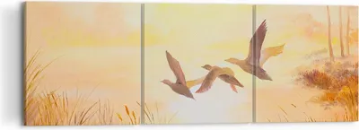 Produktbild von Bild auf Leinwand - Leinwandbild - Vogel Natur Wasser - 120x40cm - Wand Bild - Wanddeko - Leinwanddruck - Bilder - Kunstdruck - Wanddekoration - Leinwand bilder - Wandkunst - CA120x40-3686
