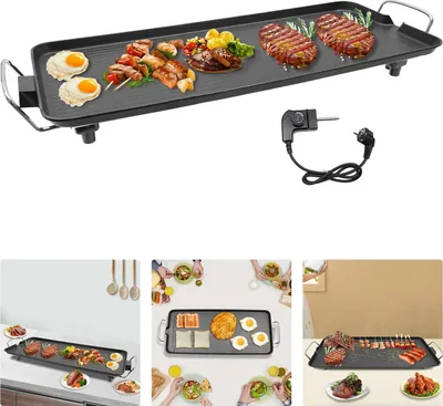 Produktbild von Elektrogrill für draußen, BBQ-Grill, für Camping und Garten, schwarz