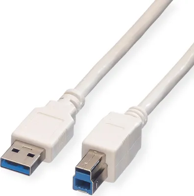 Produktbild von VALUE USB 3.2 Gen 1 Kabel, Typ A-B, weiß, 1,8 m