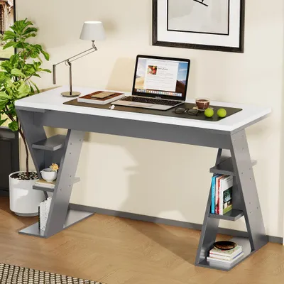 Immagine prodotto di Scrivania - Tavolo da lavoro - Scrivania per computer - Tavolo da lavoro - Tavolo per laptop - 120x50x74 cm - Struttura a X robusta