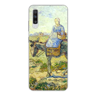 Produktbild von MuchoWow® Handyhülle Schutzhülle Hülle für Samsung Galaxy A70 Bauernpaar geht zur Arbeit - Vincent van Gogh Silikon Softcase Handy Hülle - Schutzhaube