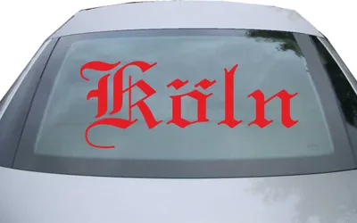 Produktbild von Indigos UG - Aufkleber Heckscheibe & Motorklappe DE6528 - rot - 600x240 mm - Stadt Köln - Auto Scheiben Fenster Heckklappe Tuning Racing JDM - Die cut