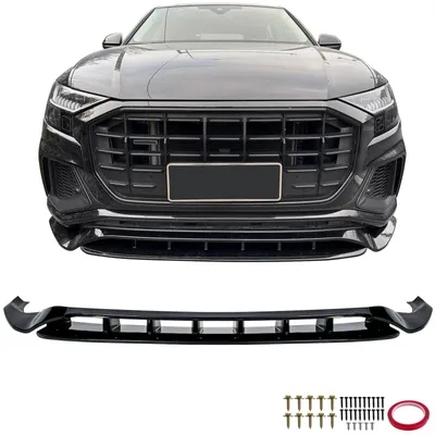 Für Audi Q8 4M 2018-2023 mit S-Line Frontspoiler Spoiler Lippe Schwarz Glanz in der Farbe Schwarz von Carparts-Online GmbH