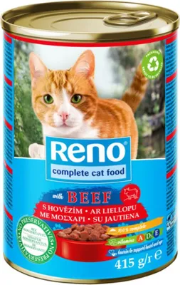 Obrázek produktu pro Reno CAT 415g HOVĚZÍ konzerva kousky