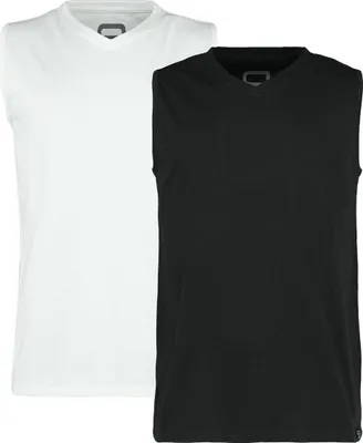 Produktbild von RED by EMP Herren Doppelpack Tank-Tops in schwarz und weiß - angenehmer, weicher Baumwollstoff XXL