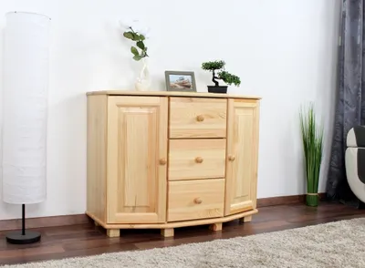 Produktbild von Sideboard, Kiefer massiv, Breite: 100 cm, Farbe: Natur