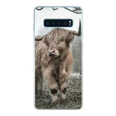 Produktbild von MuchoWow® Handyhülle Schutzhülle Hülle für Samsung Galaxy S10 Lite Schottischer Highlander - Wald - Nebel - Kuh - Tiere - Natur Silikon Softcase Handy Hülle - Schutz
