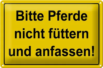 Produktbild von Blechschild bitte Pferde nicht füttern, 30 x 20 cm, Blechschilder Bauernhof Landwirt Pony