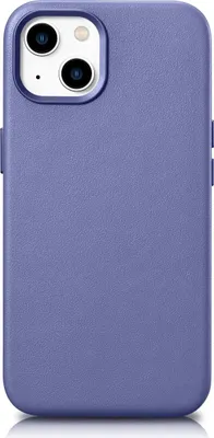 Zdjęcie produktu dla iCarer Case Leather pokrowiec etui z naturalnej skóry do iPhone 14 Plus jasnofioletowy (kompatybilne z MagSafe)