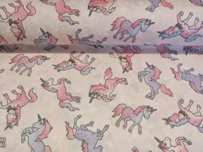 Obrázek produktu pro Plátno bavlněné, unicorn, jednorožec na světle růžové, metráž, látky / 50cm