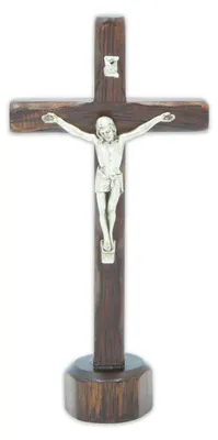 Holzkruzifix mit versilbertem Christus 999 – 14,7 x 7,2 cm