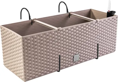 Produktbild von Balkonkasten Geländertopf mit Hacken Bewässerungsystem Blumentopf RATO CASE DRTC500 Mocca