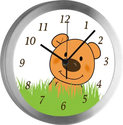 Produktbild von Funkuhr, Kinder Wanduhr, Kinderuhr, Kinderzimmer Teddy Bär-Graß