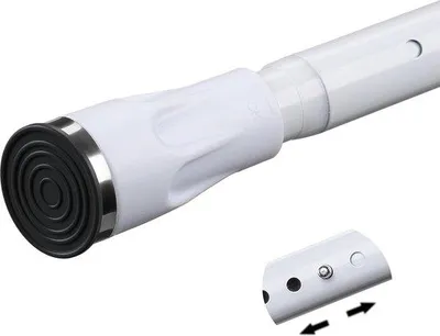 Produktbild von Unyqoos® Verstellbare Teleskopstange mit Saugnapf – Dusch- & Vorhangstange aus korrosionsbeständigem Metall, 109–259 cm, ohne Bohren