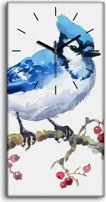 Produktbild von Dekor Leinwand Uhr Wandbilder 30x60 Gemälde Abstrakter Zweig Früchte Tier Vogel - schwarze Hände