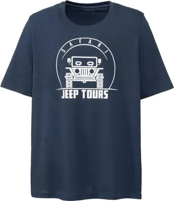 Produktbild von Livergy Herren T-Shirt reine Baumwolle Plussize Übergröße 4XL 3XL  Blau / Weiß 2XL