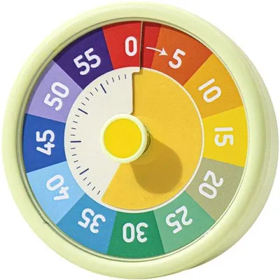 Produktbild von Afteltimer für Kinder, 60 Minuten, visuelles Zeitmanagement, grün, für Klassenzimmer, Schule, Büro