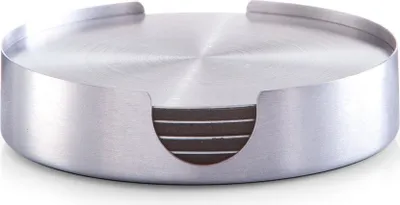 Produktbild von ZELLER PRESENT Glas-Untersetzer Edelstahl Ø10cm silber 7tlg